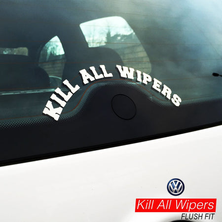 Volkswagen Golf rear window with the wiper deleted – Kill All Wipers flush-fit kit
