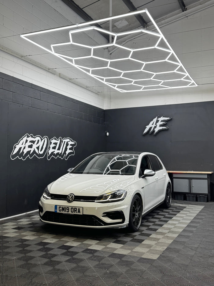 Volkswagen Golf R (MK7) with new Zento Forged alloy wheels by Aero Elite, front three-quarter view