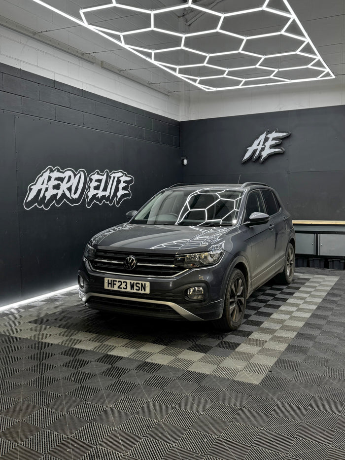 Volkswagen T-Cross front three-quarter view after window tinting