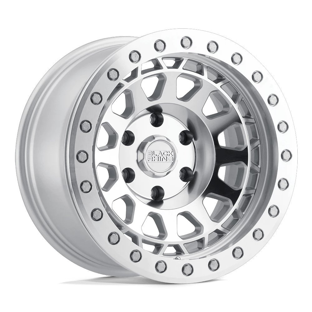 Black Rhino Hard Alloys PRIMM 17x9 ET-18 5x127 Silver w/ Mirror Face & Machined Ring