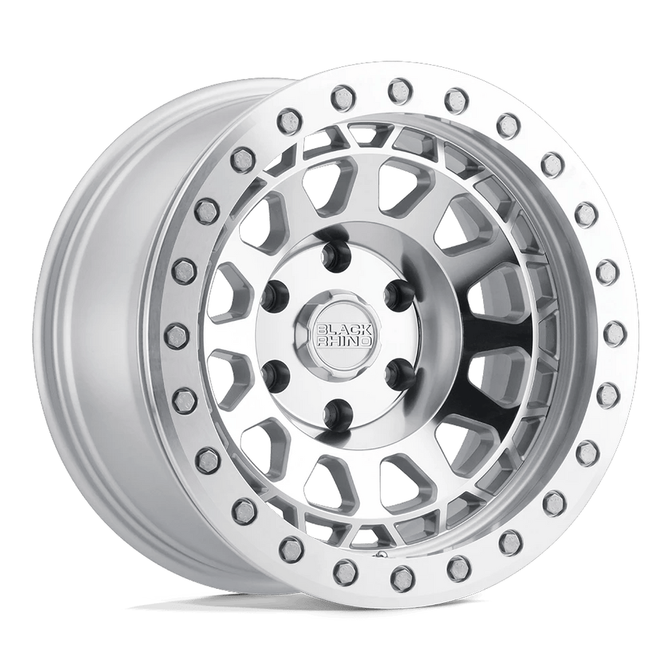 Black Rhino Hard Alloys PRIMM 17x9 ET0 8x165.1 Silver w/ Mirror Face & Machined Ring