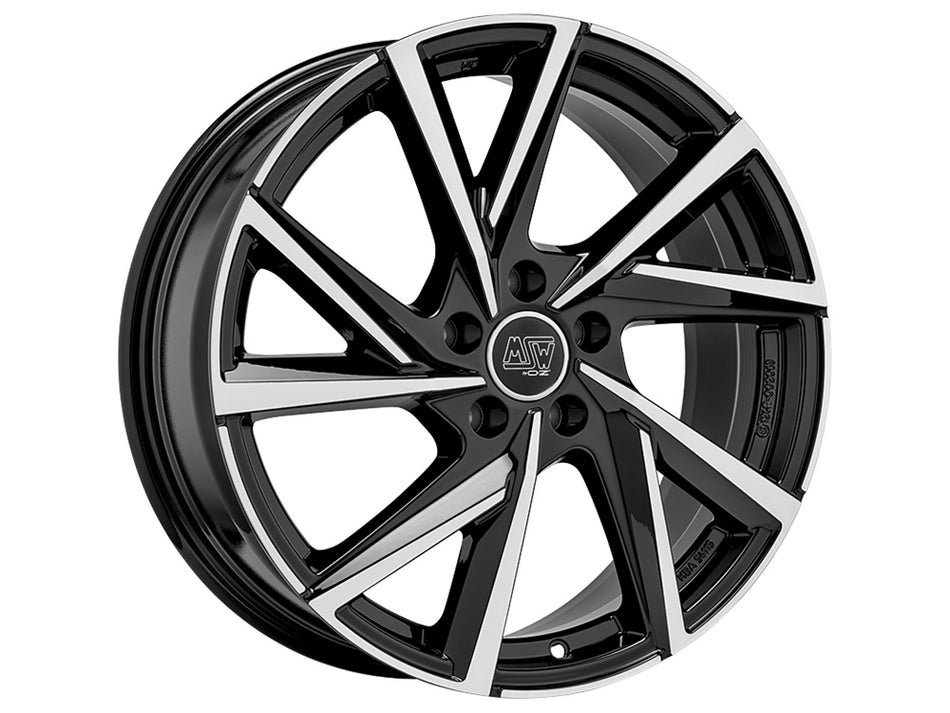 MSW 80-5 19x8 ET42 5x108 GLOSS BLACK FULL POLISHED