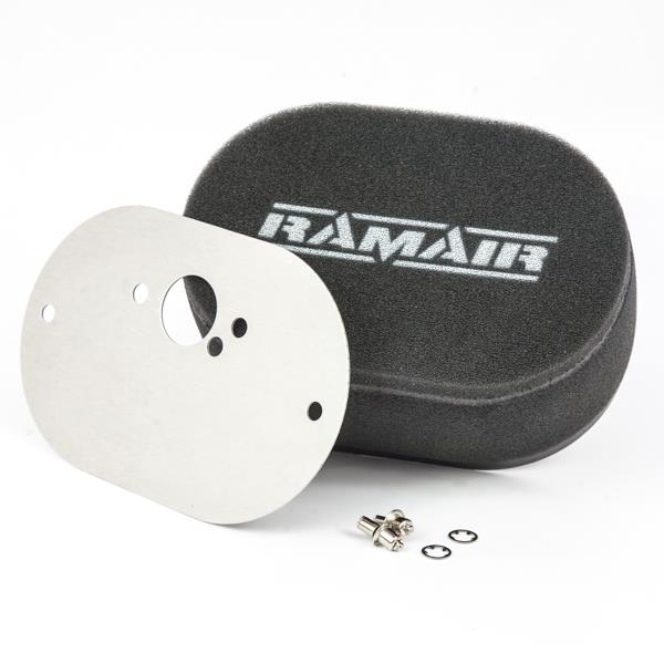 Ramair RS2-257-404 - Carb Air Filter With Baseplate SU HS2 1.25in (Mini Offset) 100mm Internal Height