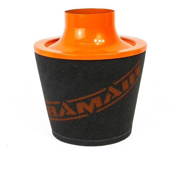 Ramair JS-108-OR-KIT 80mm OD Neck Orange Large Aluminium Base Cone Filter With Silicone Coupler