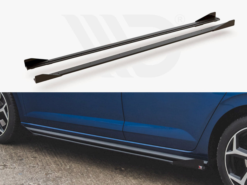 Maxton Racing Side Skirts Diffusers (+flaps) VW Polo GTI MK6 (2017-2021)