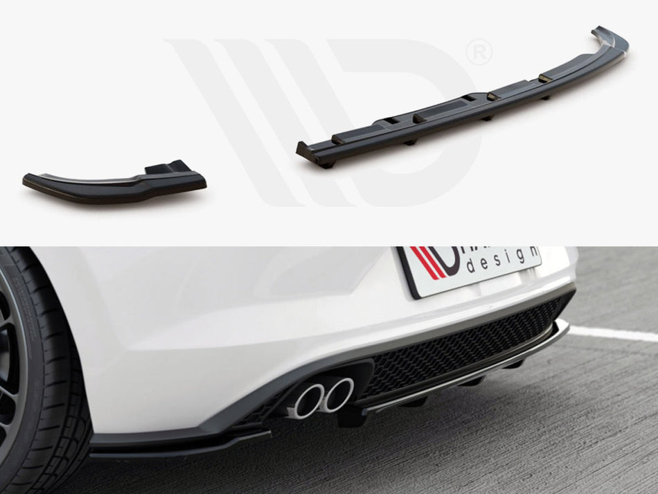 Central Rear Splitter (W/ Vertical Bars) VW Polo MK6 GTI (2017-2021)