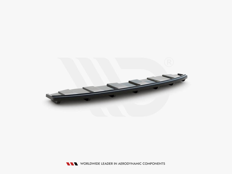 Central Rear Splitter (Vertical Bars) Audi A6 C7 S-line Avant Exhaust 2X1 (2011-2014)