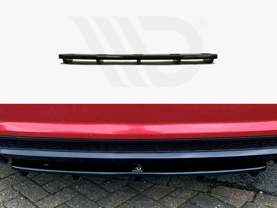 Central Rear Splitter Audi A7 S-line (Facelift) (With Vertical Bars) (2014-2018)