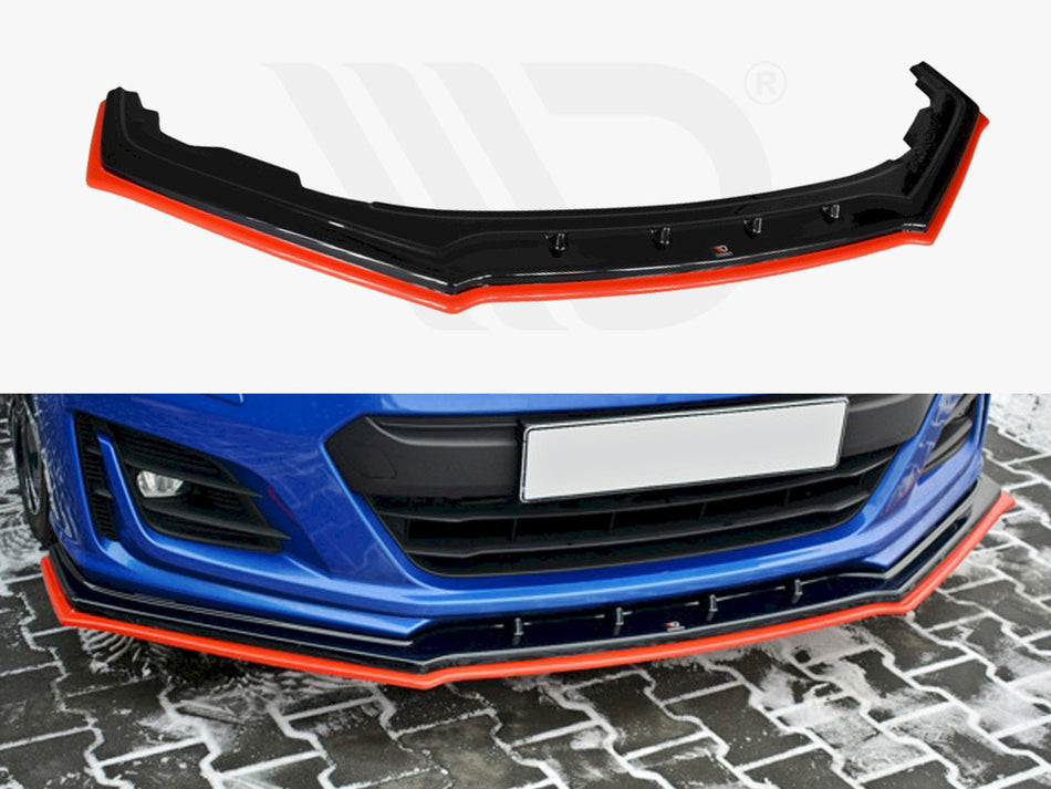 Front Splitter (Black & Red) V.4 Subaru BRZ Facelift (2017-2020)