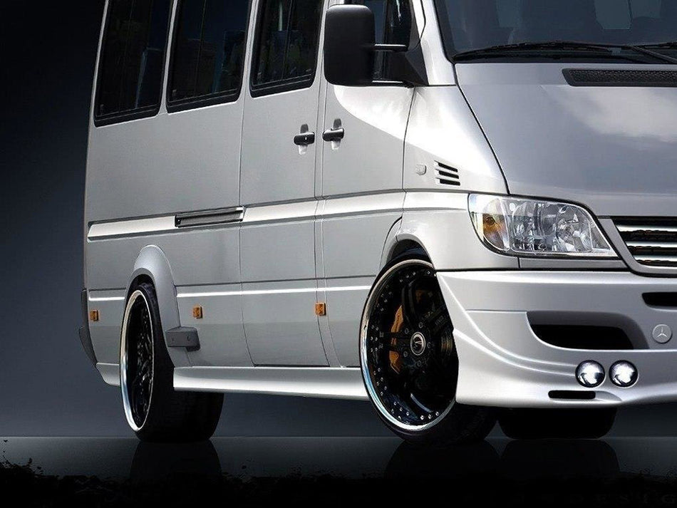 SIDE SKIRTS MERCEDES SPRINTER I FL / VW LT 96-06 - DIFFERENT SIZES (4 ELEMENTS). THIS SIDE SKIRTS FITS TWIN WHEELS VERSION