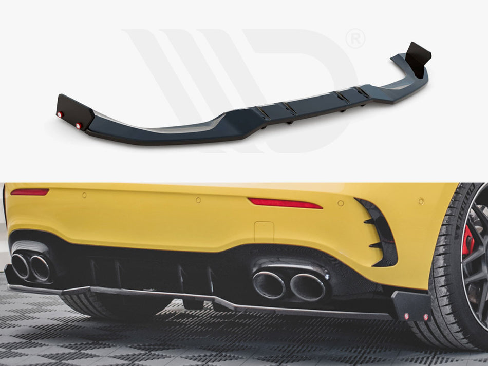 CENTRAL REAR SPLITTER + FLAPS MERCEDES AMG A 45 S AERO PACK W177