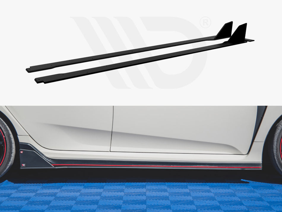 Maxton Racing Side Skirts Diffusers Honda Civic X Type-r (2017 - UP)