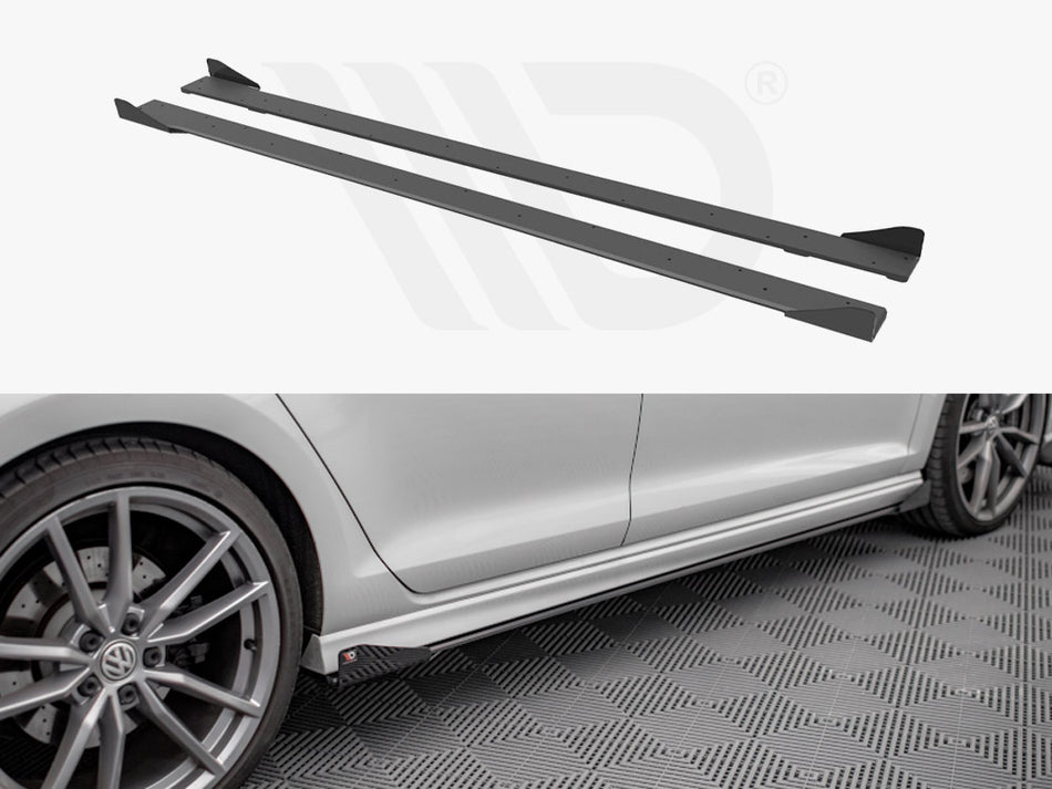 Street PRO Side Skirts Diffusers (+flaps) VW Golf R MK7 (2013-2016)