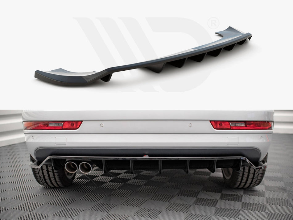 Central Rear Splitter (Vertical Bars) Audi Q3 8U Facelift (2014-2018)