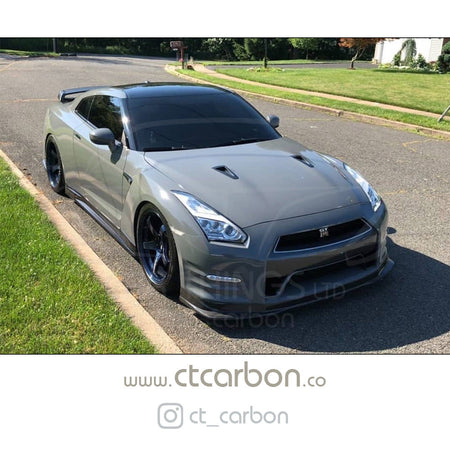 NISSAN GTR R35 CARBON FIBRE BONNET HOOD SCOOPS - CT Carbon