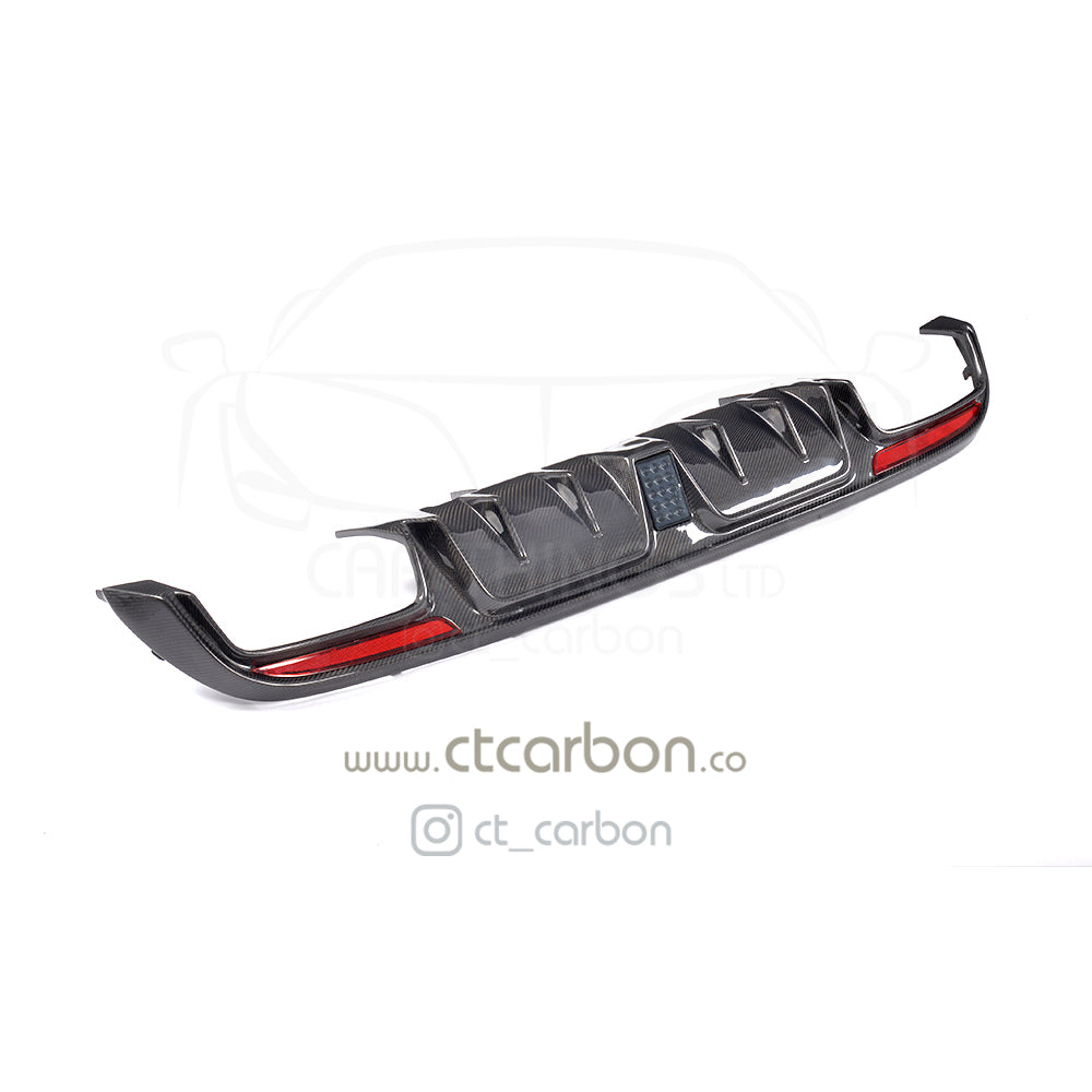 MERCEDES W205 C63 & C63S SALOON 4DR CARBON FIBRE DIFFUSER & EXHAUST TIPS - B STYLE - CT Carbon