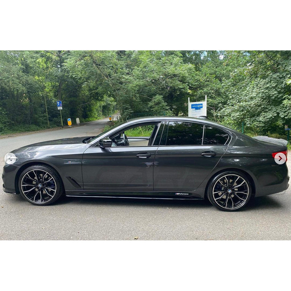 BMW 5 SERIES G30 GLOSS BLACK SIDE SKIRTS - MP STYLE - BLAK BY CT CARBON
