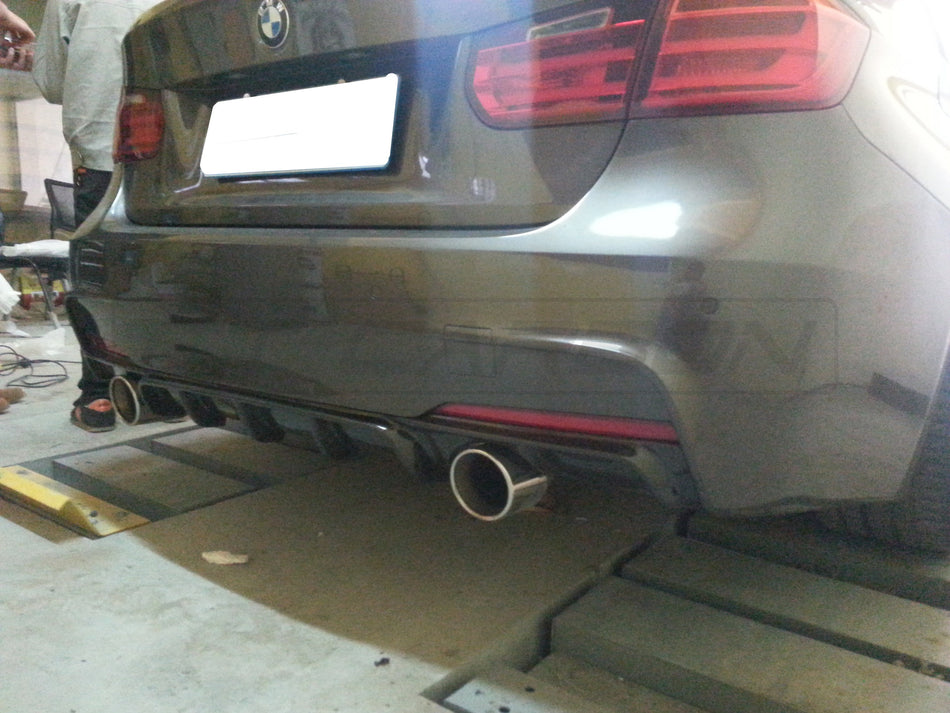 BMW F30 3 SERIES CARBON FIBRE DIFFUSER - MP STYLE - DUAL EXHAUST