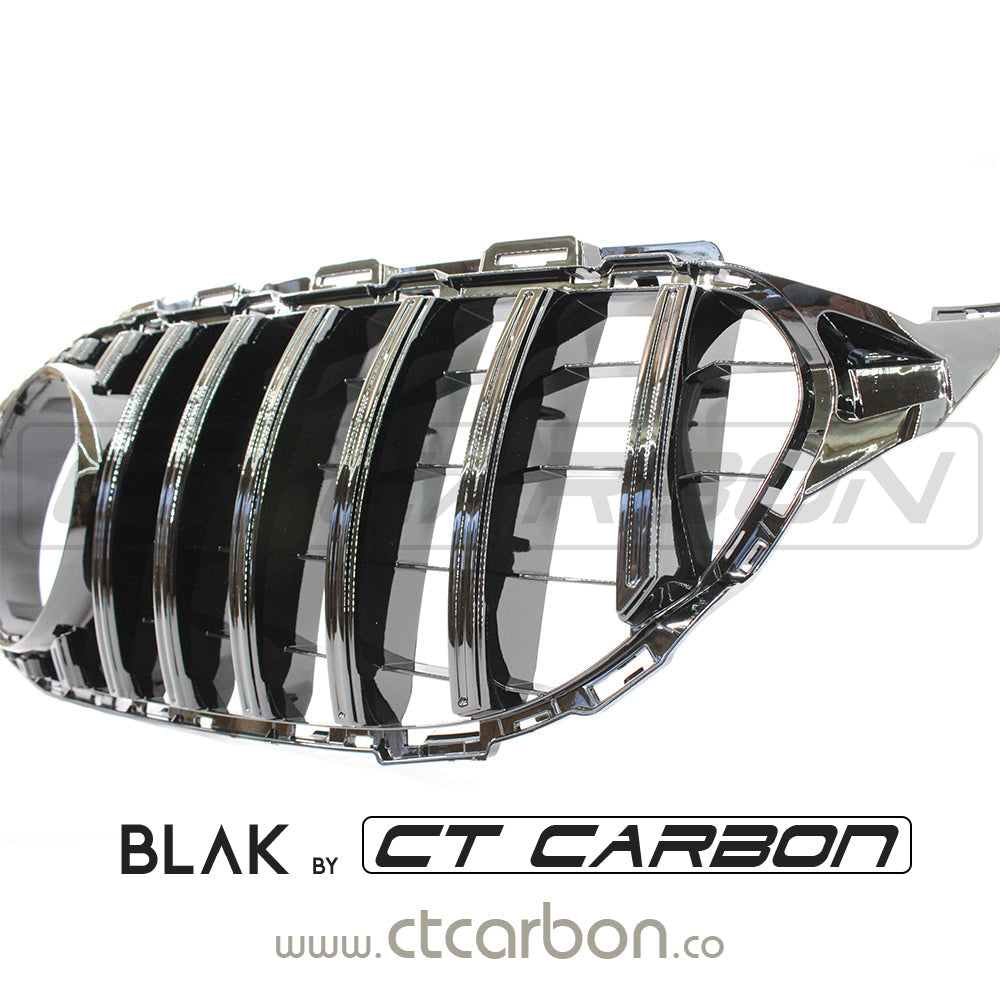 MERCEDES W205 C CLASS 2014-2018 BLACK GRILL (WITHOUT CAMERA) - BLAK BY CT CARBON - CT Carbon