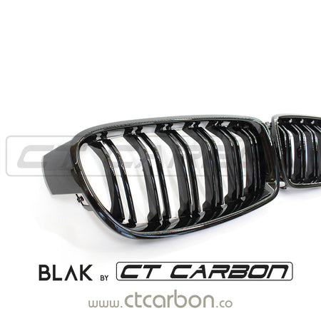 BMW F30 3 SERIES BLACK DOUBLE SLAT GRILLS - BLAK BY CT CARBON - CT Carbon