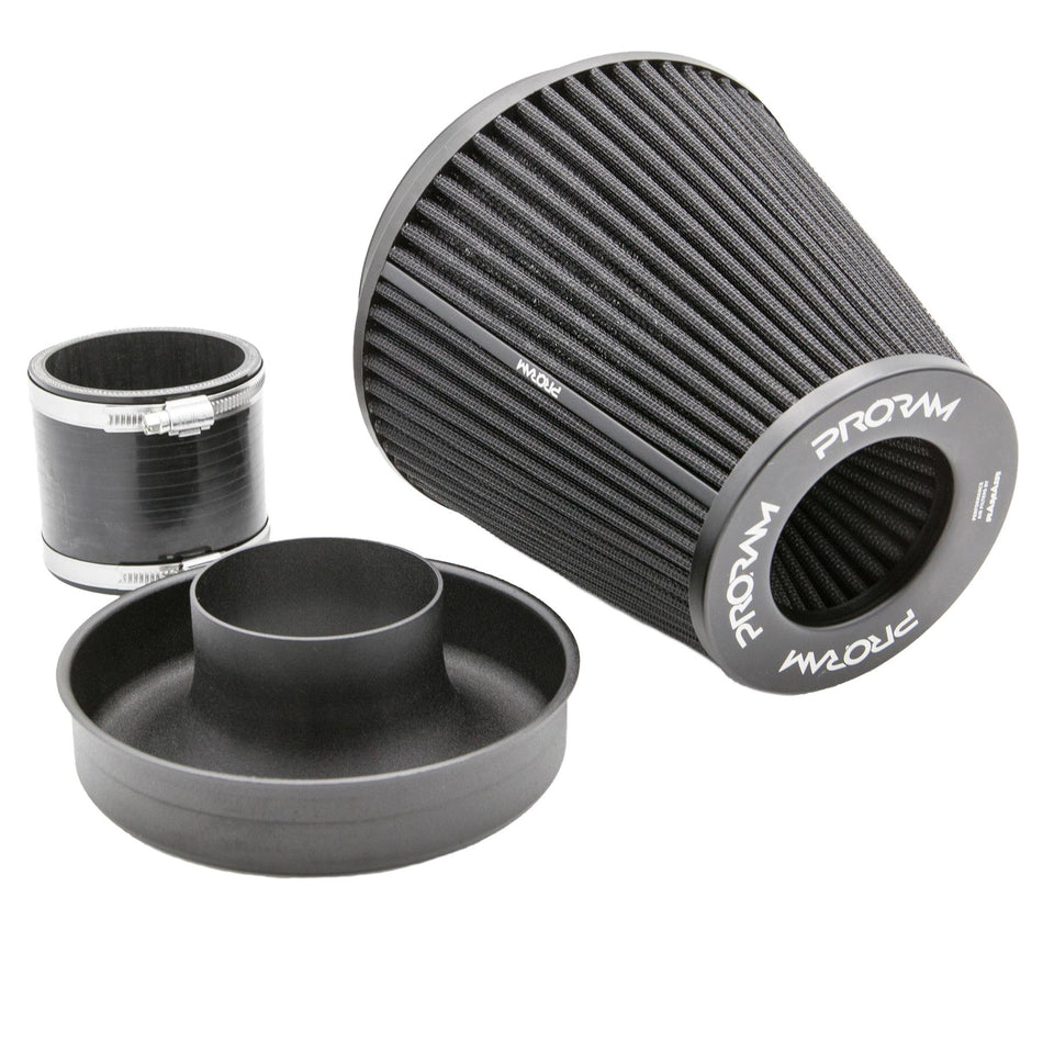 Ramair PRORAM 76mm ID Neck Large Cone Air Filter with Velocity Stack and Coupling