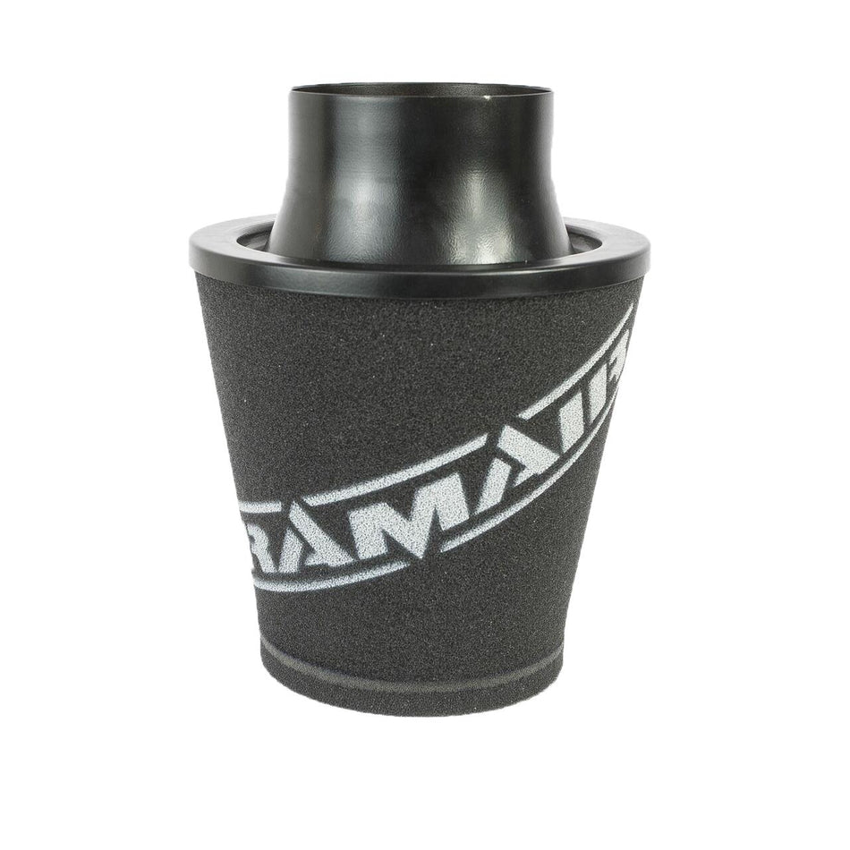 Ramair JS-175-100-BK 100mm OD Neck Medium Black Aluminium Base Cone Filter