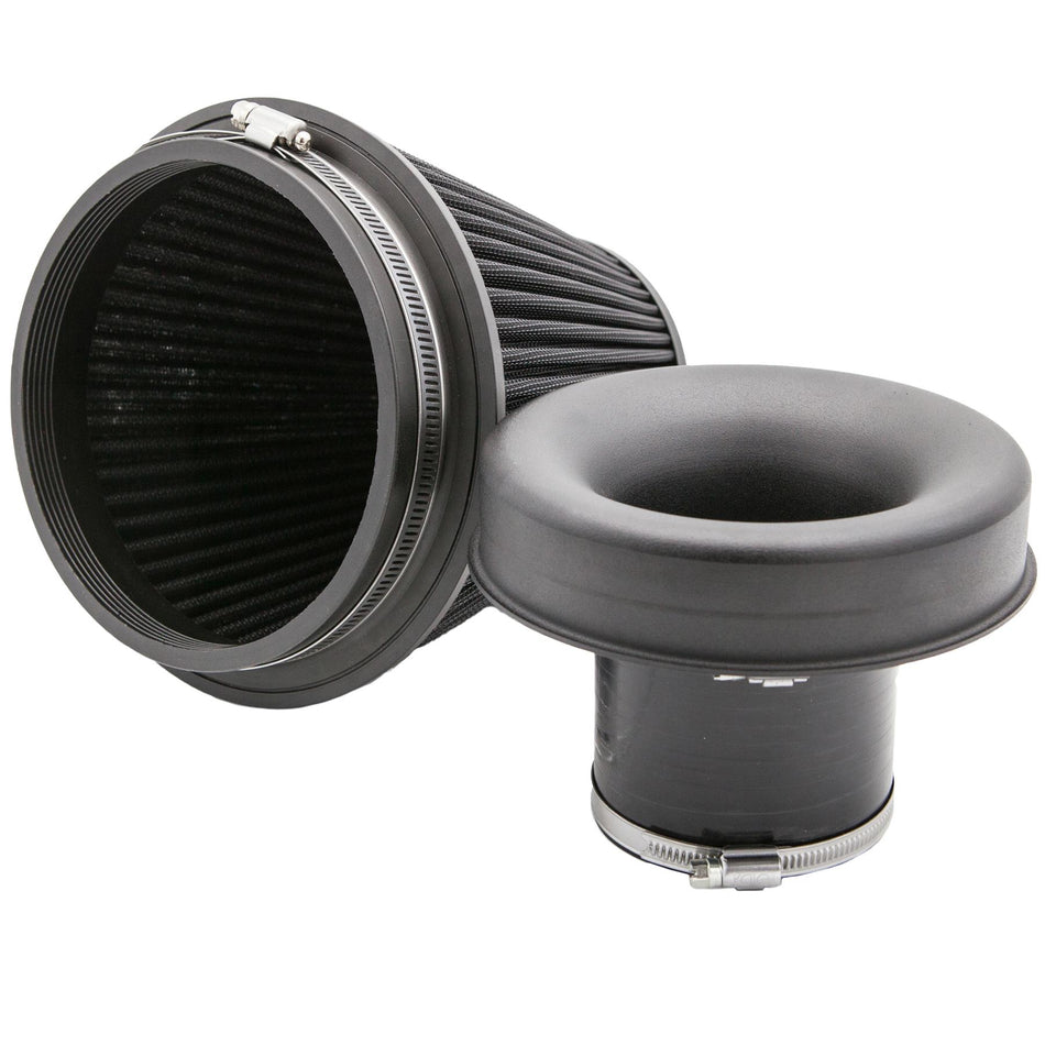 Ramair PRORAM 102mm ID Neck Large Cone Air Filter with Velocity Stack and Coupling