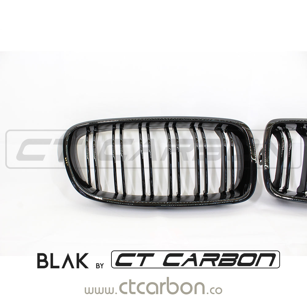 BMW F30 3 SERIES BLACK DOUBLE SLAT GRILLS - BLAK BY CT CARBON - CT Carbon