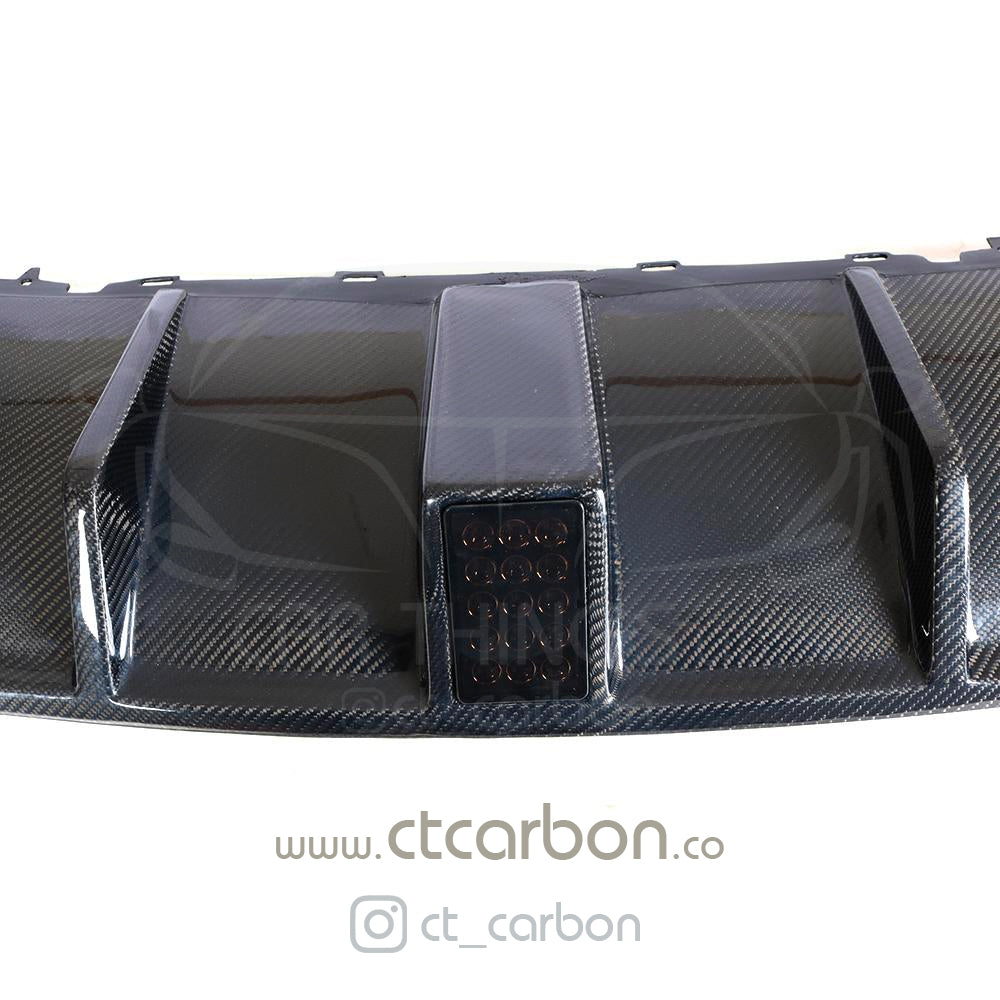 AUDI RS3 8V SALOON REAR CARBON DIFFUSER WITH DTM LIGHT - CT Carbon