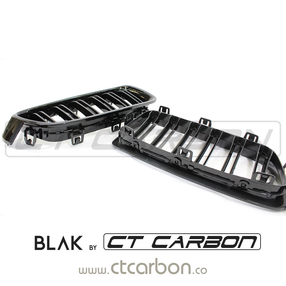 BMW F30 3 SERIES BLACK DOUBLE SLAT GRILLS - BLAK BY CT CARBON - CT Carbon