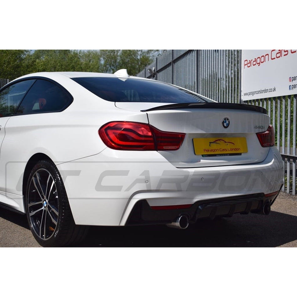 BMW 4 Series F32/F33/F36 Gloss Black Dual Exit Exhaust Diffuser - BLAK BY CT CARBON