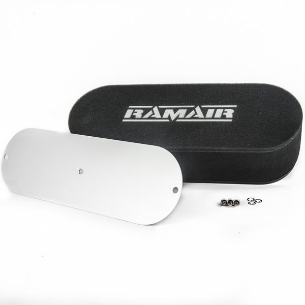 Ramair Twin Carb Air Filter With Blank Baseplate 100mm Internal Height Internal Height