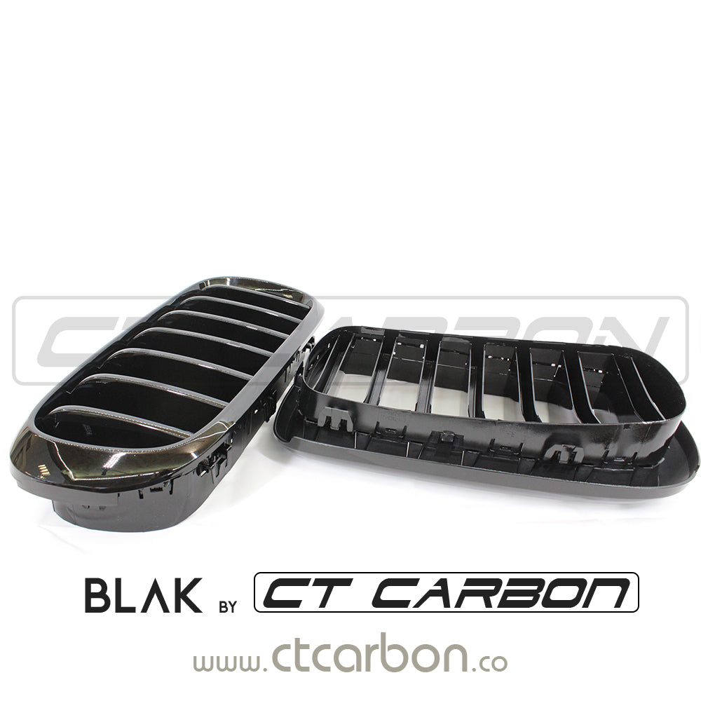 BMW F15 & F16 X5 & X6 SINGLE SLAT BLACK GRILLS- BLAK BY CT CARBON - CT Carbon