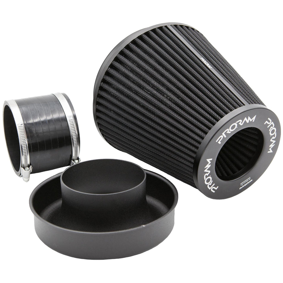 Ramair PRORAM 90mm ID Neck Large Cone Air Filter with Velocity Stack and Coupling