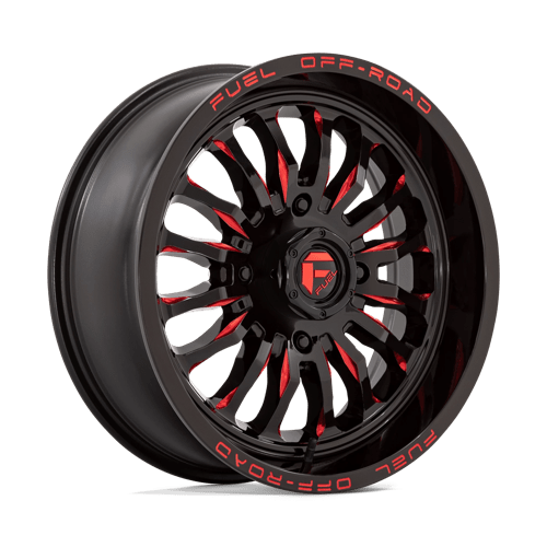 Fuel ARC UTV UTV 18x7 ET13 4x156 GLOSS BLACK MILLED RED