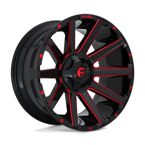 Fuel CONTRA 1PC 20x9 ET1 5x114.3, 5x127 GLOSS BLACK RED TINTED CLEAR