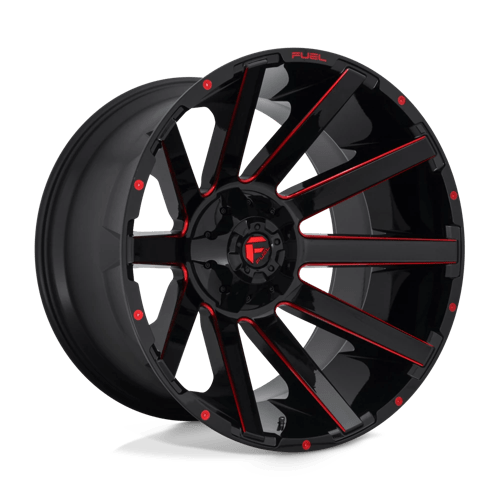 Fuel CONTRA 1PC 24x14 ET-75 8x165.1 GLOSS BLACK RED TINTED CLEAR