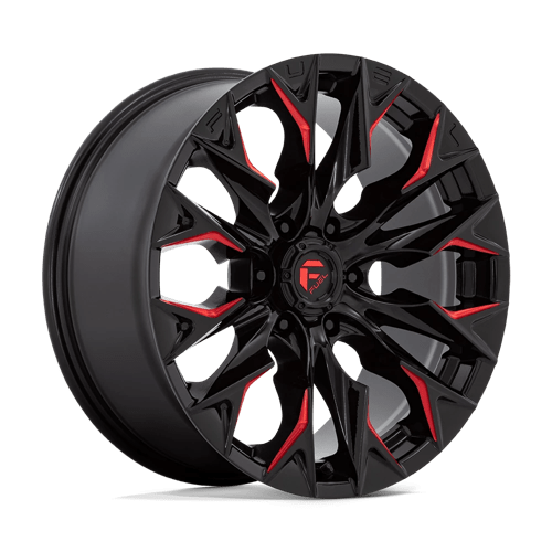 Fuel FLAME 1PC 20x9 ET20 6x135 GLOSS BLACK MILLED W/ CANDY RED