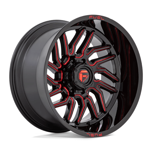 Fuel HURRICANE 1PC 20x10 ET-18 5x127 GLOSS BLACK MILLED RED TINT