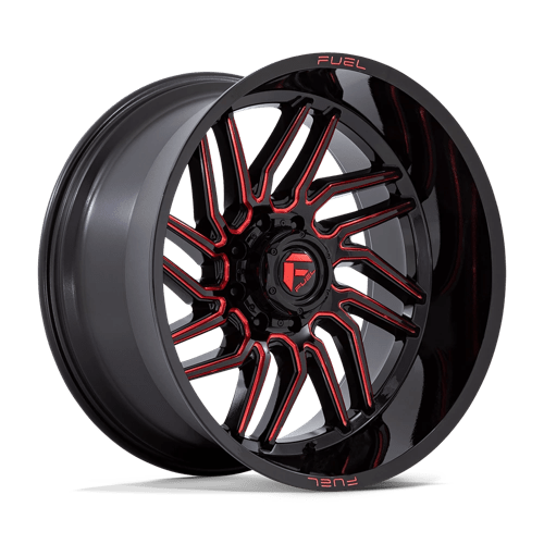 Fuel HURRICANE 1PC 24x12 ET-44 8x165.1 GLOSS BLACK MILLED RED TINT