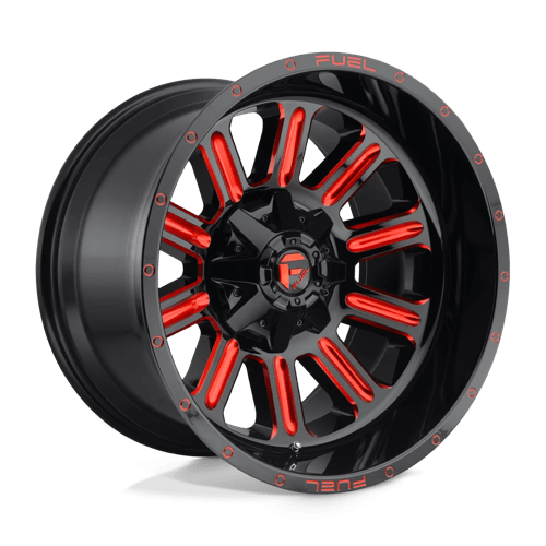 Fuel HARDLINE 1PC 15x8 ET-18 5x114.3, 5x120.65 GLOSS BLACK RED TINTED CLEAR