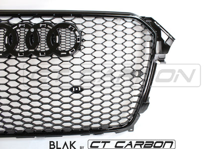 AUDI A4 S4 B8.5 2012-2016 ALL BLACK HONEYCOMB GRILL - BLAK BY CT CARBON - CT Carbon