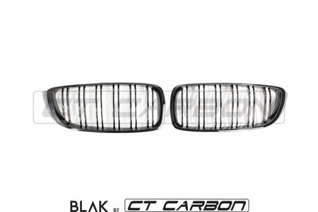 BMW M4 F82 / F83 & F32 4 SERIES DOUBLE SLAT BLACK GRILLS - BLAK BY CT CARBON - CT Carbon