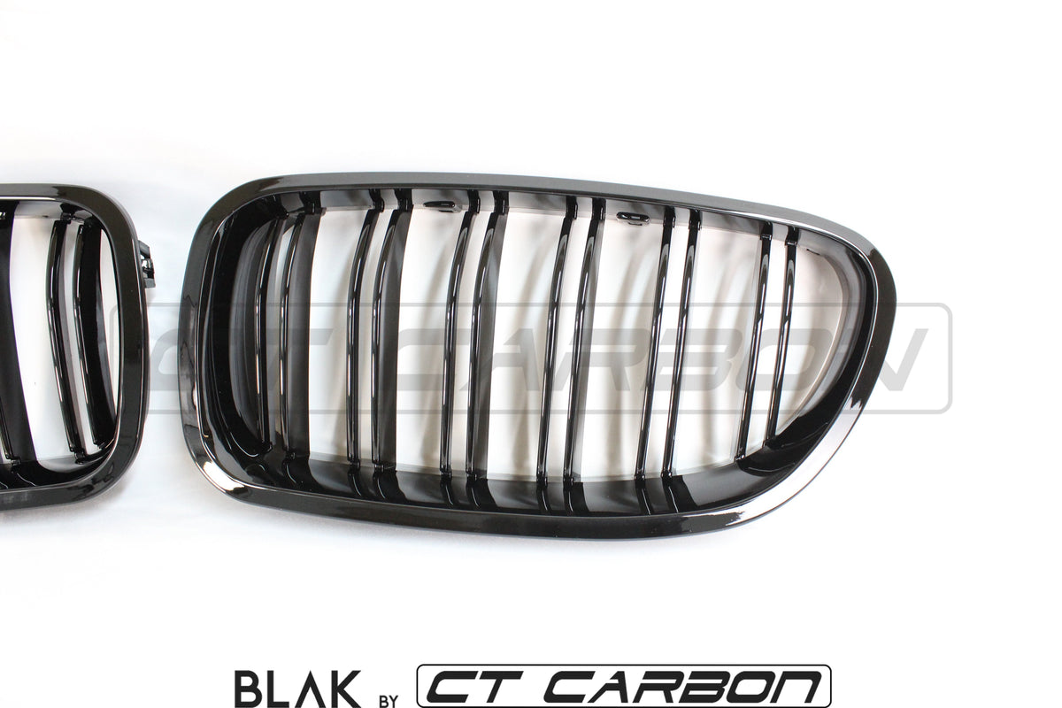 BMW F10 M5 & 5 SERIES BLACK DOUBLE SLAT GRILLS - BLAK BY CT CARBON - CT Carbon