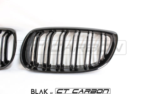 BMW M3 / 3 SERIES E92/E93 DOUBLE SLAT BLACK GRILLES - BLAK BY CT CARBON - CT Carbon