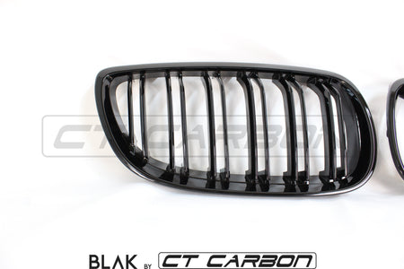 BMW M3 / 3 SERIES E92/E93 DOUBLE SLAT BLACK GRILLES - BLAK BY CT CARBON - CT Carbon