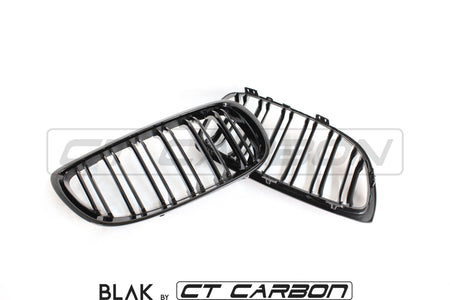 BMW M3 / 3 SERIES E92/E93 DOUBLE SLAT BLACK GRILLES - BLAK BY CT CARBON - CT Carbon