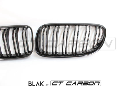 BMW 3 SERIES E92 & E93 LCI DOUBLE SLAT BLACK GRILLS - BLAK BY CT CARBON - CT Carbon