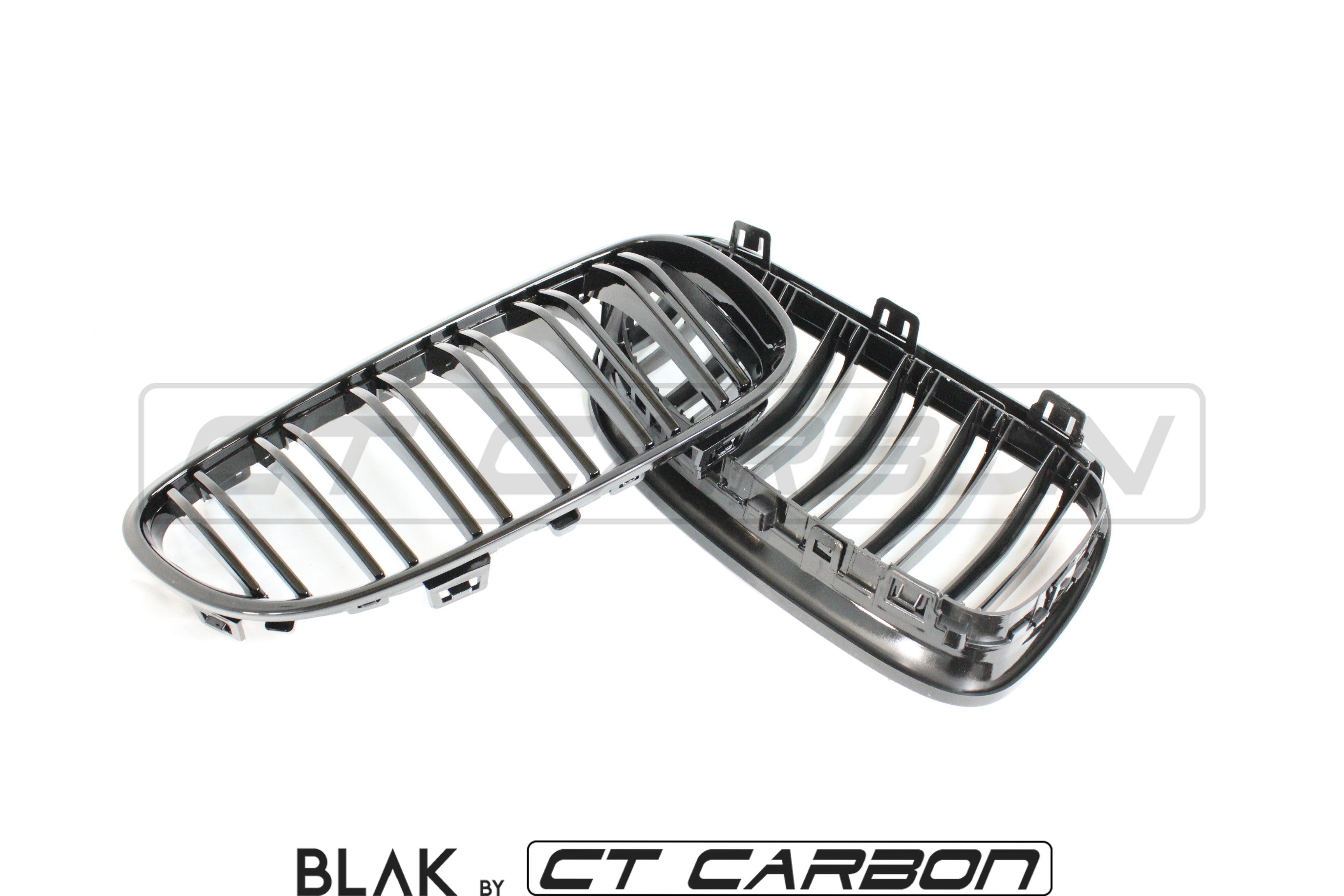 BMW 3 SERIES E92 & E93 LCI DOUBLE SLAT BLACK GRILLS - BLAK BY CT CARBON - CT Carbon