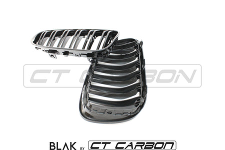 BMW 3 SERIES E92 & E93 LCI DOUBLE SLAT BLACK GRILLS - BLAK BY CT CARBON - CT Carbon